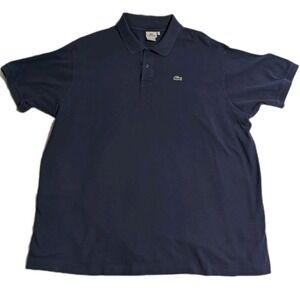 Lacoste Classic Navy Blue Polo Shirt Mens Size 10 Fits 3XL–4XL Crocodile Logo